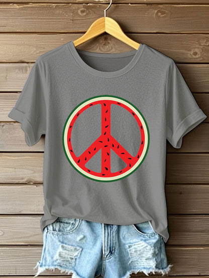 Women's Free Peace Printed T-Shirt