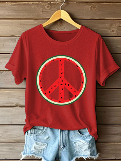 Women's Free Peace Printed T-Shirt