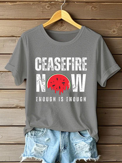 Women's Free Peace Printed T-Shirt