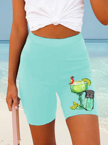 Women's Beach Vacation Parrot  Print Casual Short Leggings