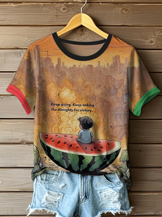 Women's Keep Going. Keep Asking The Almighty For Victory Free Palestine Support Palestine Tee