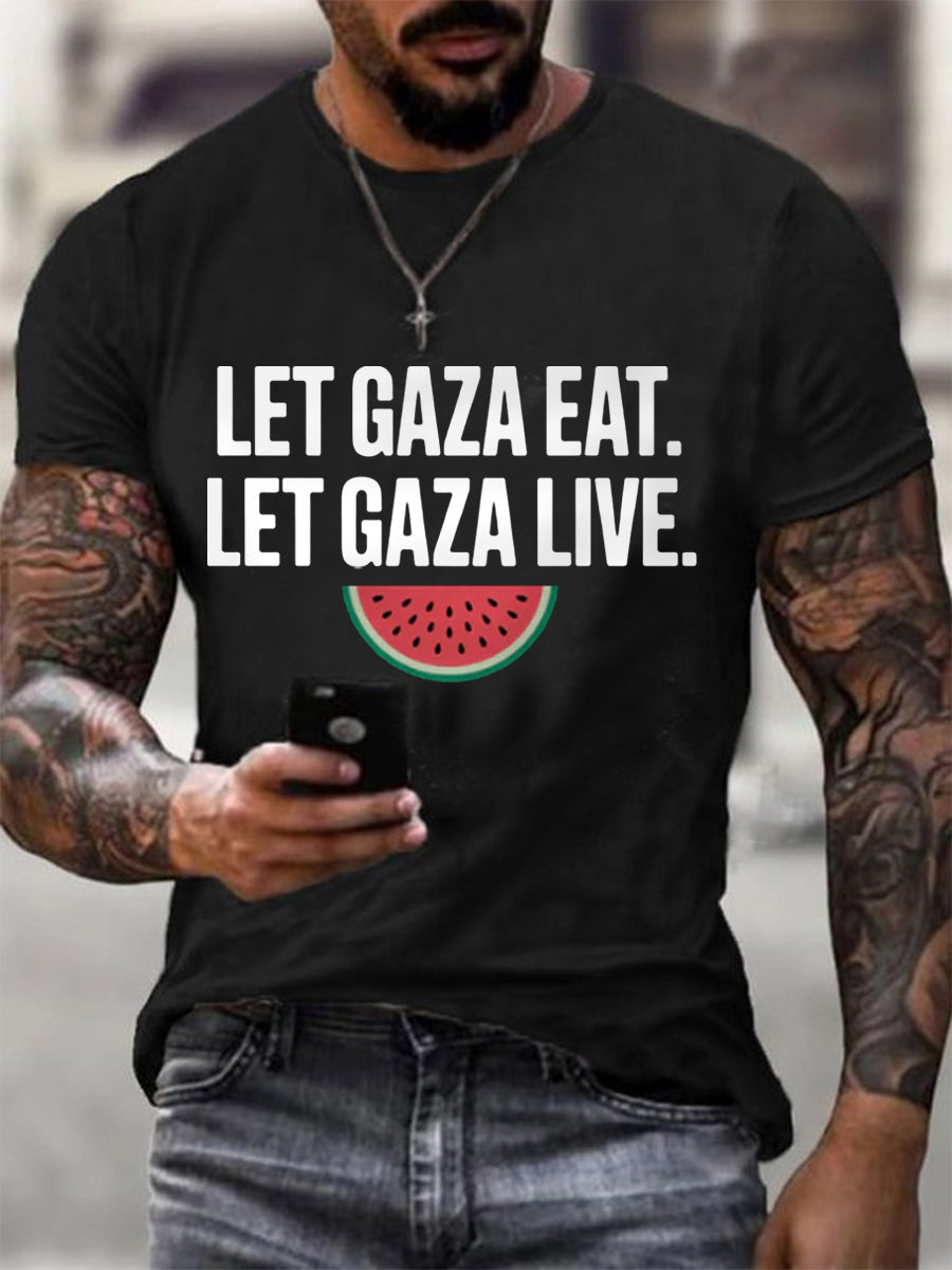 Men's Let Gaza eat, let Gaza live.Tee