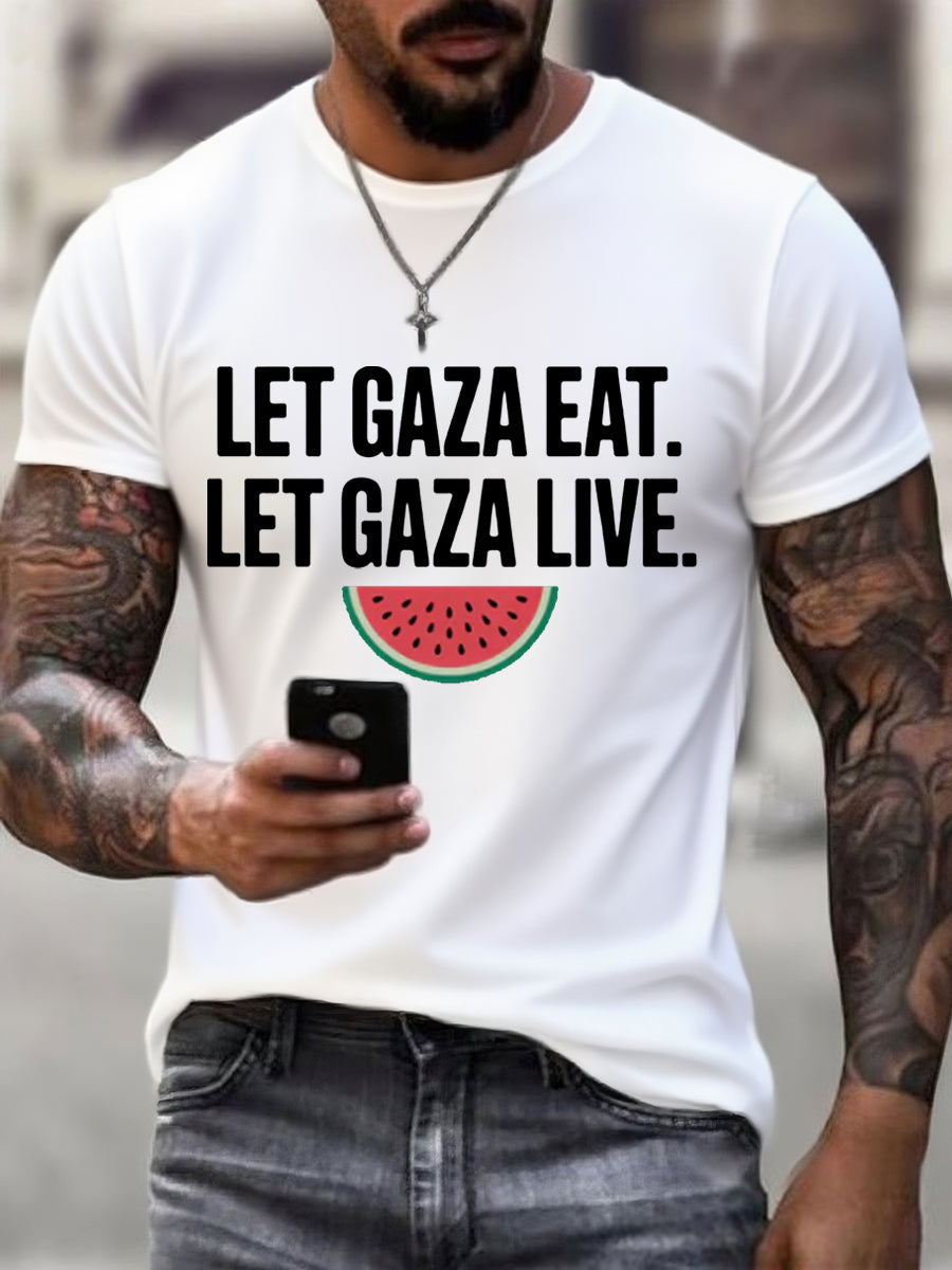 Men's Let Gaza eat, let Gaza live.Tee