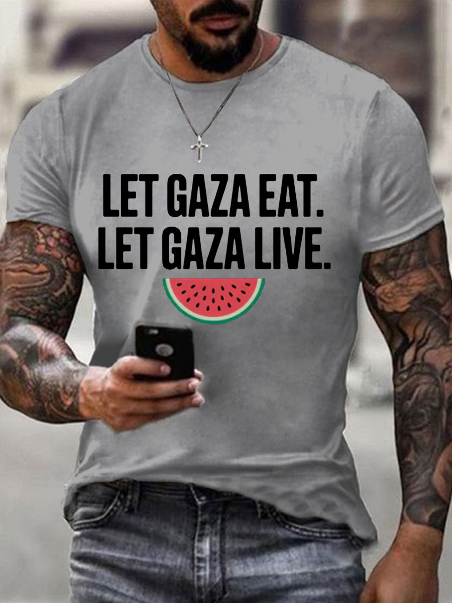 Men's Let Gaza eat, let Gaza live.Tee