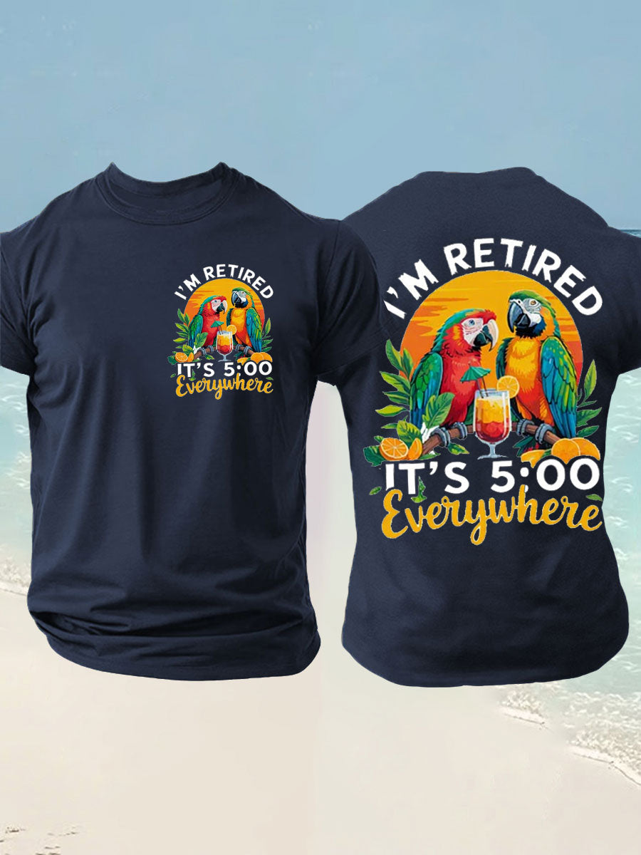 Men's Jimmy Buffett Day imitation cotton short-sleeved T-shirt