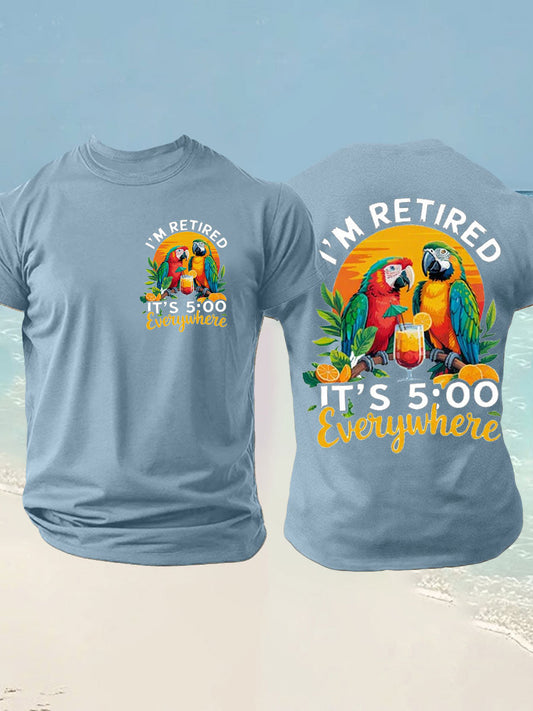 Men's Jimmy Buffett Day imitation cotton short-sleeved T-shirt