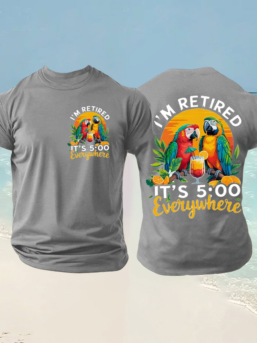 Men's Jimmy Buffett Day imitation cotton short-sleeved T-shirt