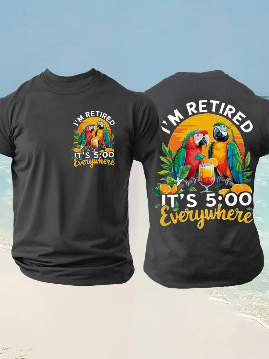 Men's Jimmy Buffett Day imitation cotton short-sleeved T-shirt