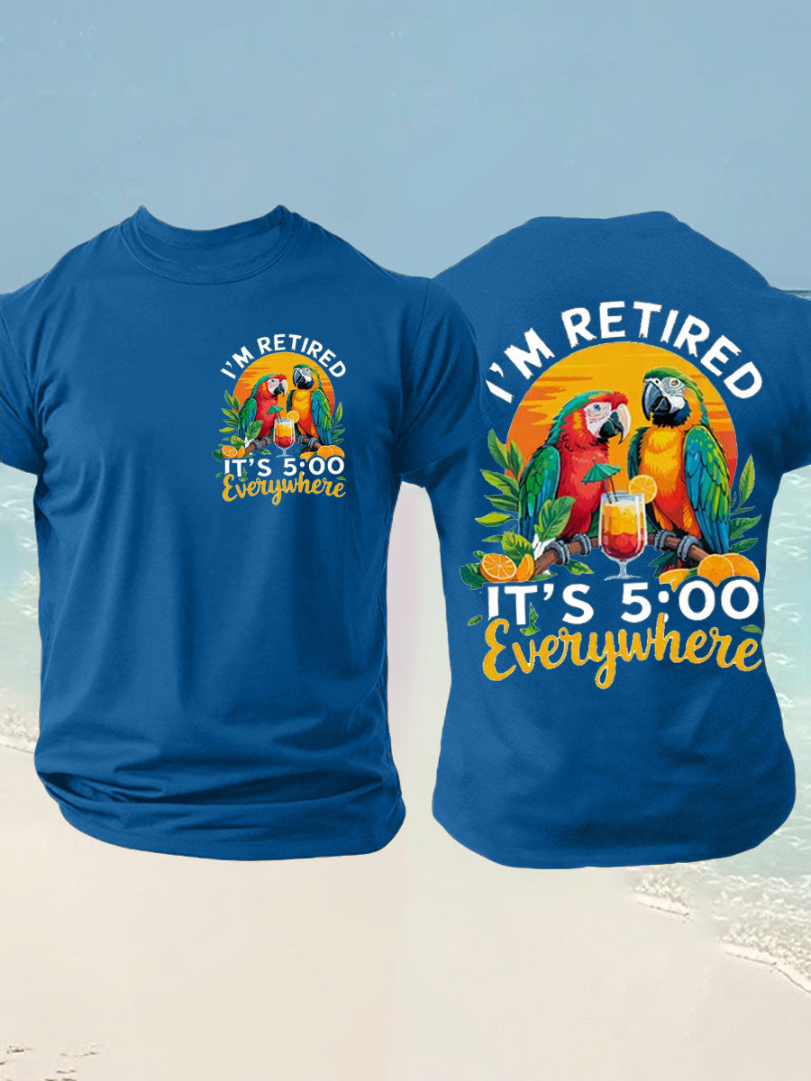 Men's Jimmy Buffett Day imitation cotton short-sleeved T-shirt