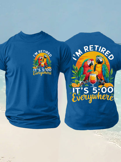 Men's Jimmy Buffett Day imitation cotton short-sleeved T-shirt