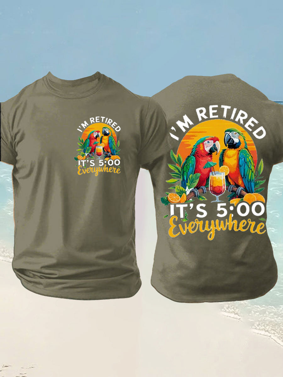 Men's Jimmy Buffett Day imitation cotton short-sleeved T-shirt