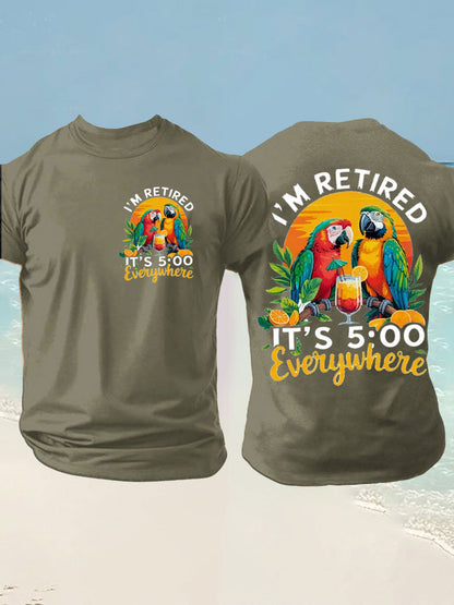 Men's Jimmy Buffett Day imitation cotton short-sleeved T-shirt