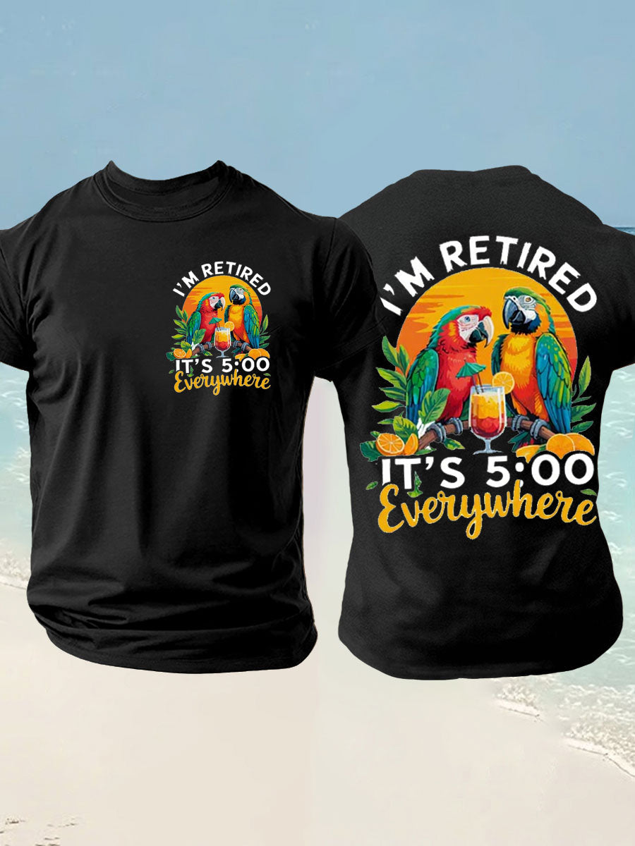 Men's Jimmy Buffett Day imitation cotton short-sleeved T-shirt