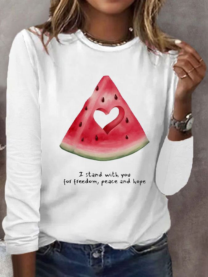 Women's Free Peace Printed T-shirt