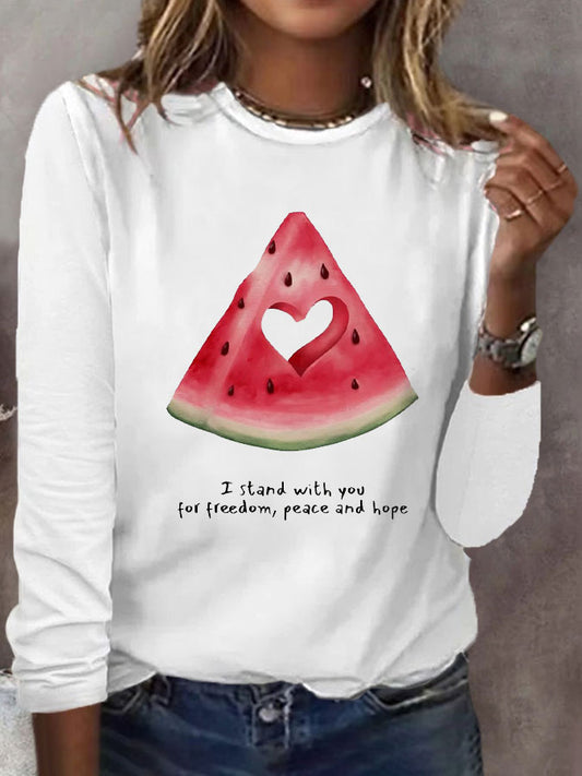 Women's Free Peace Printed T-shirt