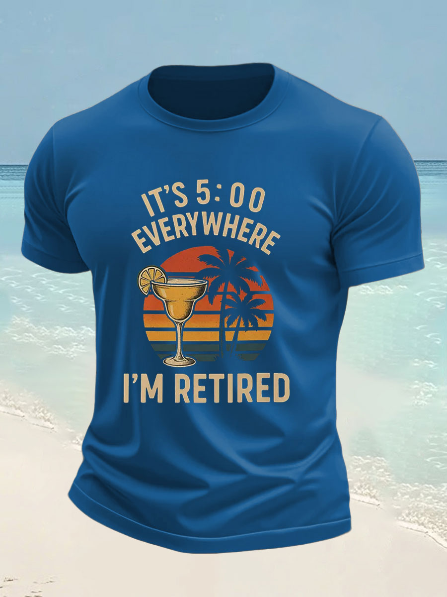 Men's Jimmy Buffett Day imitation cotton short-sleeved T-shirt