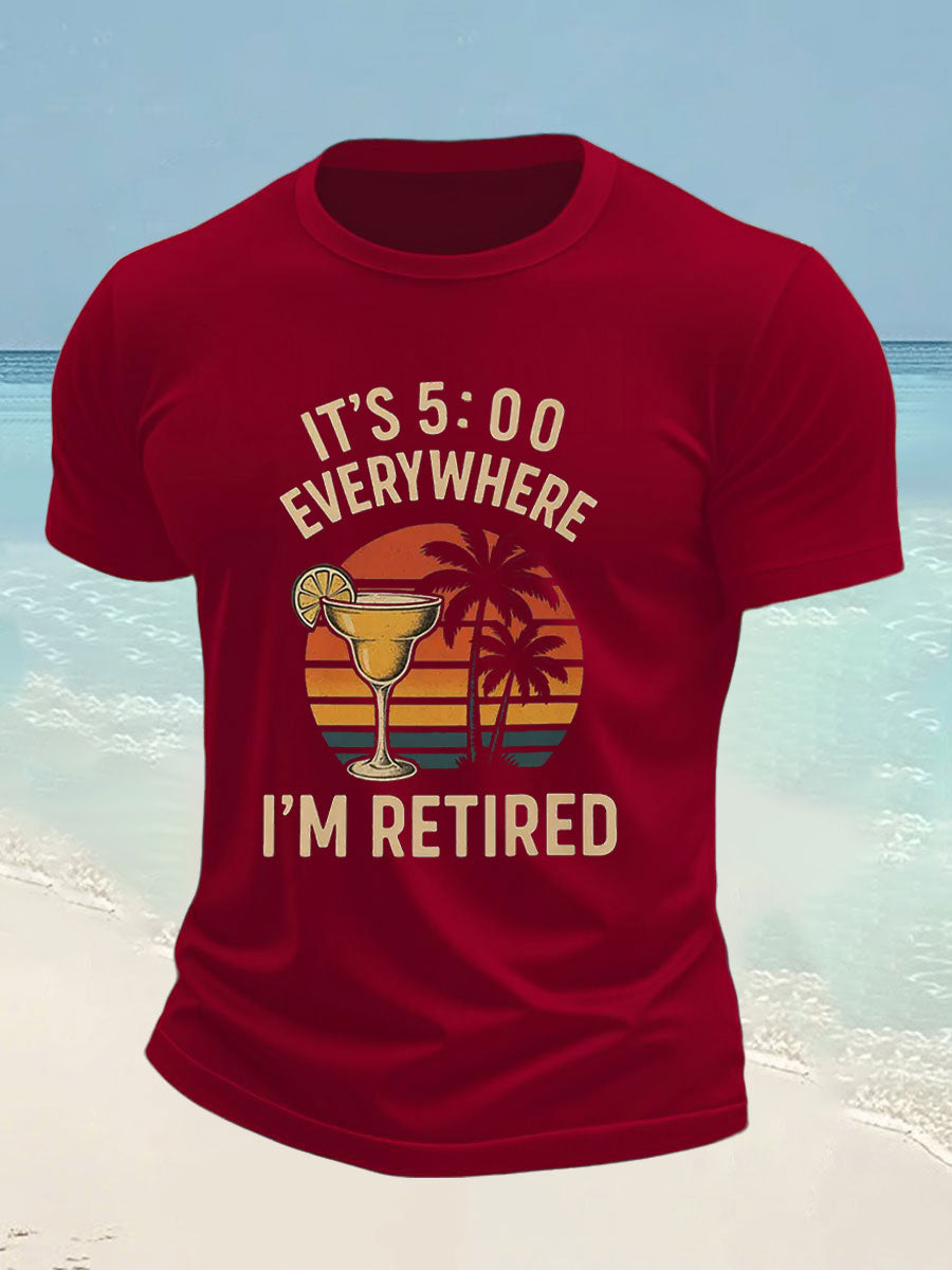 Men's Jimmy Buffett Day imitation cotton short-sleeved T-shirt