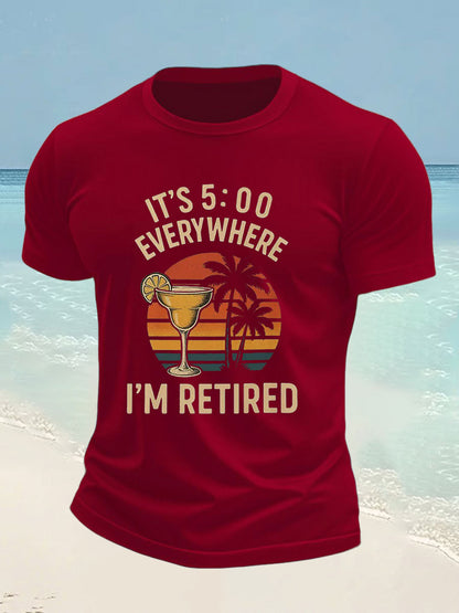 Men's Jimmy Buffett Day imitation cotton short-sleeved T-shirt