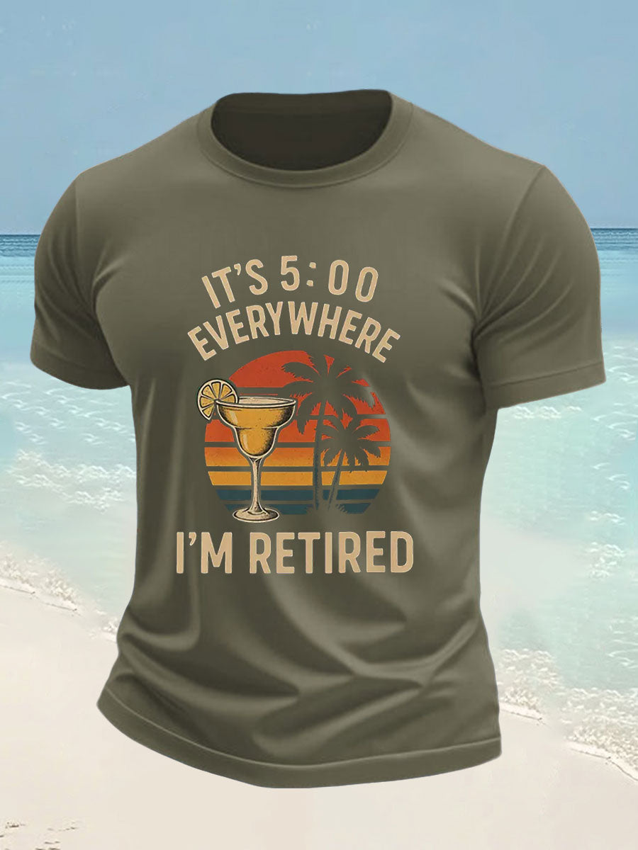 Men's Jimmy Buffett Day imitation cotton short-sleeved T-shirt