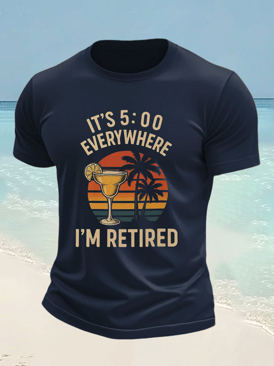 Men's Jimmy Buffett Day imitation cotton short-sleeved T-shirt