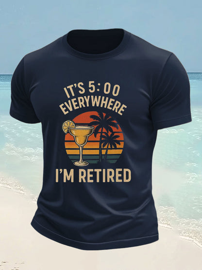 Men's Jimmy Buffett Day imitation cotton short-sleeved T-shirt