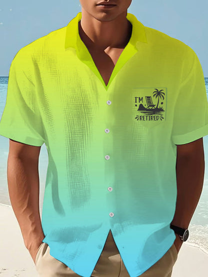 Men's Jimmy Buffett Day Parrot Print Casual Waffle Pocket Shirt