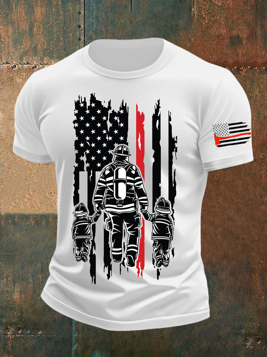 Men's 9/11 Never Forget 343 Search and Rescue Short Sleeve T-Shirt