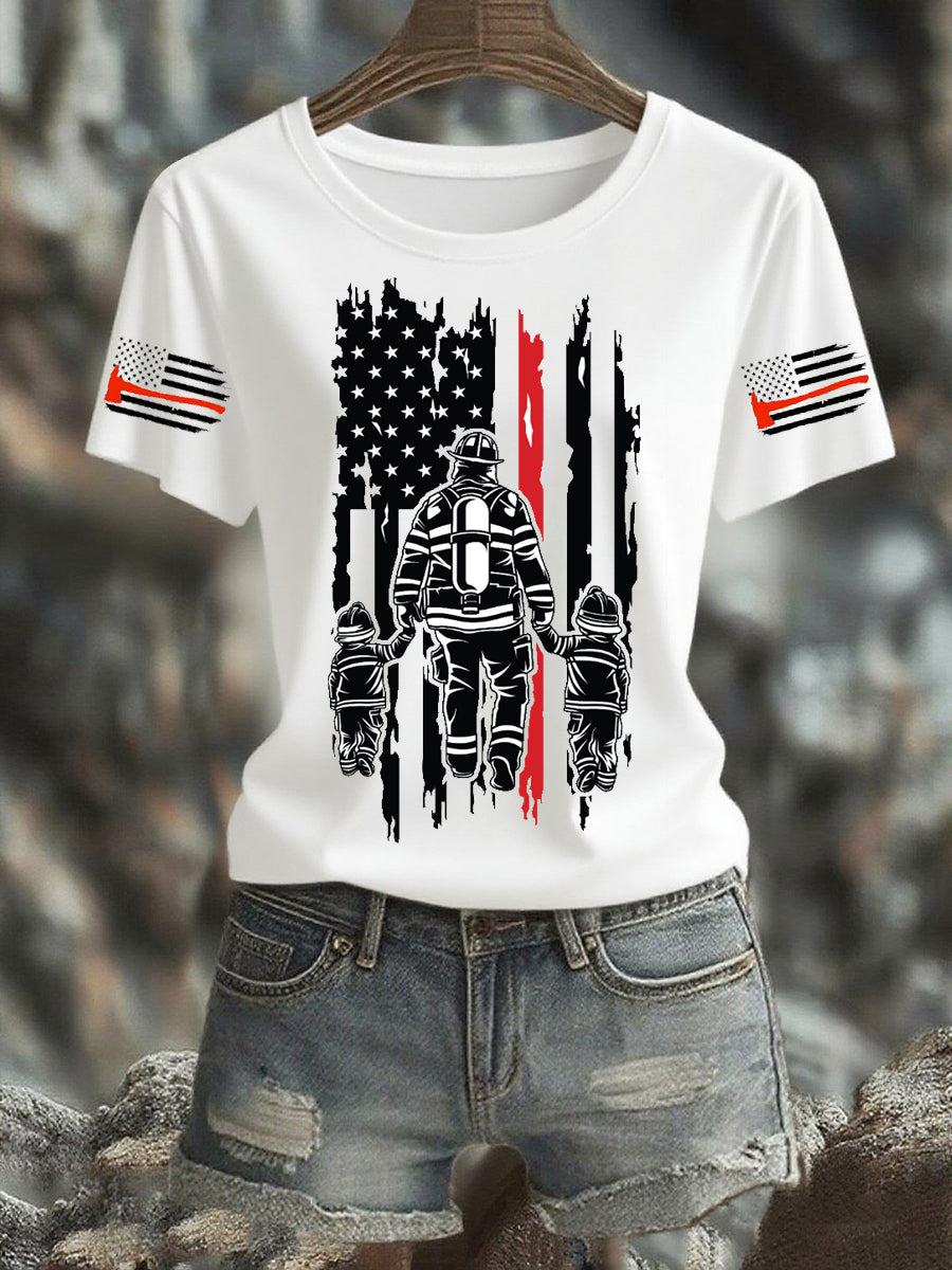 Women's 9/11 Never Forget 343 Search and Rescue Short Sleeve T-Shirt