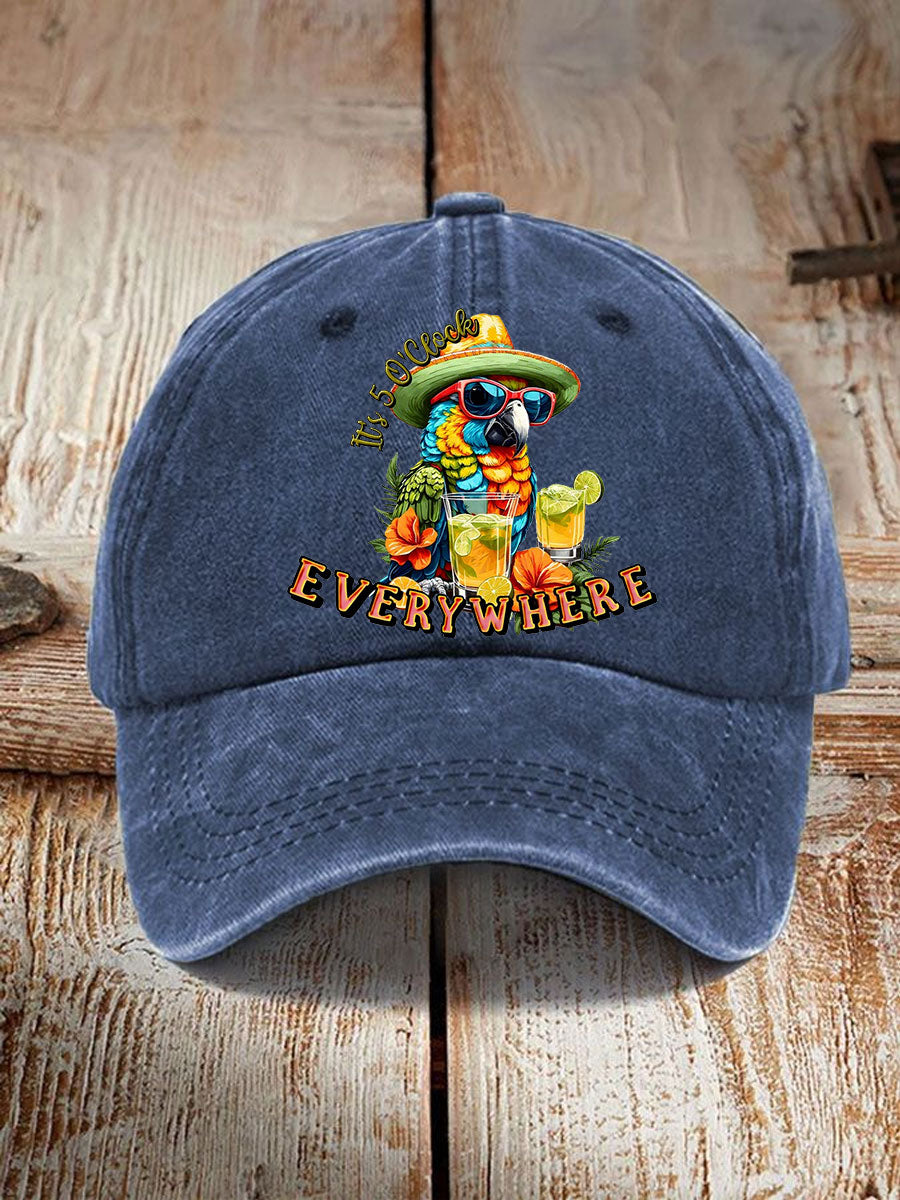 Unisex  It‘s 5 O'clock Everywhere Print Casual Print Hat