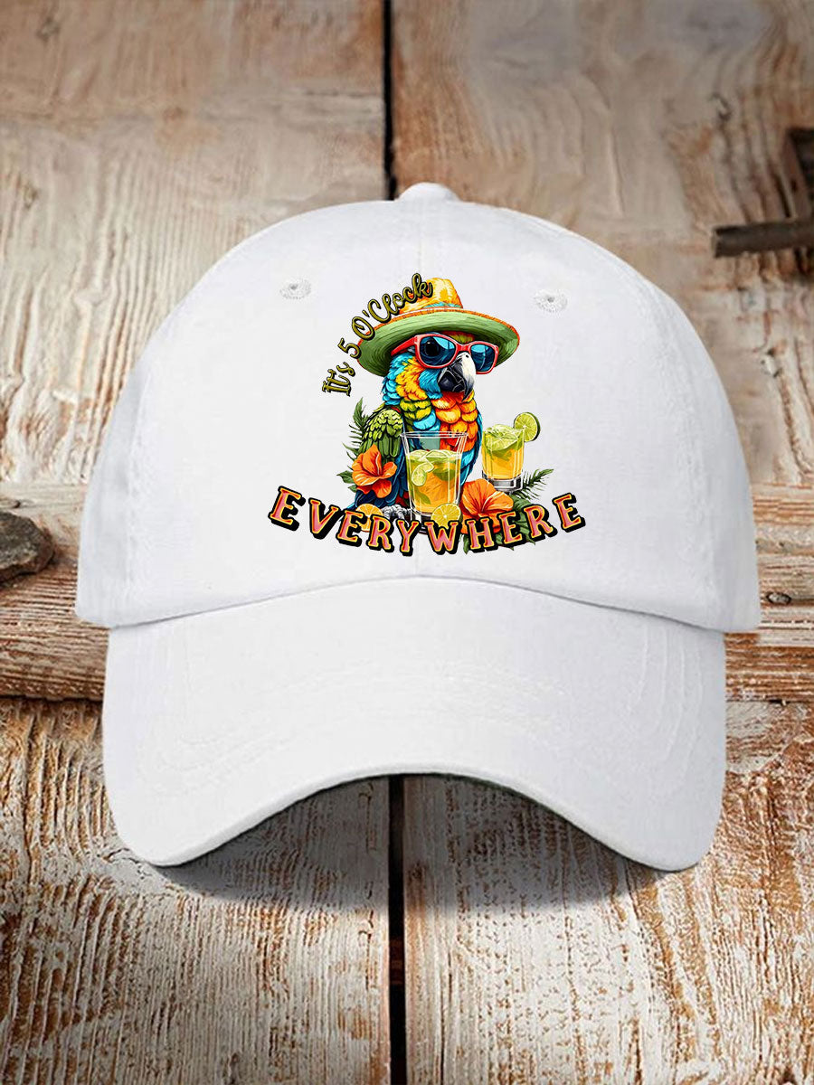 Unisex  It‘s 5 O'clock Everywhere Print Casual Print Hat