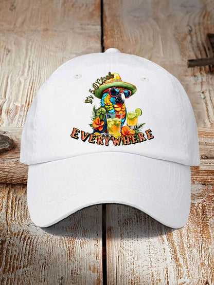 Unisex  It‘s 5 O'clock Everywhere Print Casual Print Hat