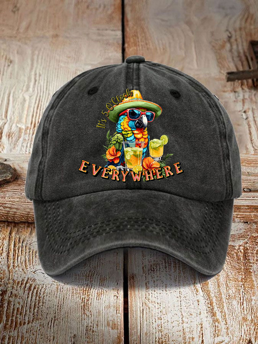 Unisex  It‘s 5 O'clock Everywhere Print Casual Print Hat