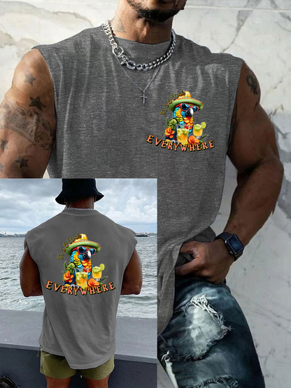 Men's It‘s 5 O'clock Everywhere Print Casual Vest