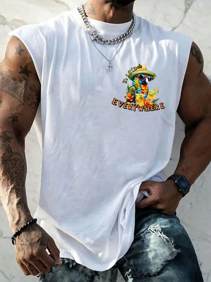 Men's It‘s 5 O'clock Everywhere Print Casual Vest