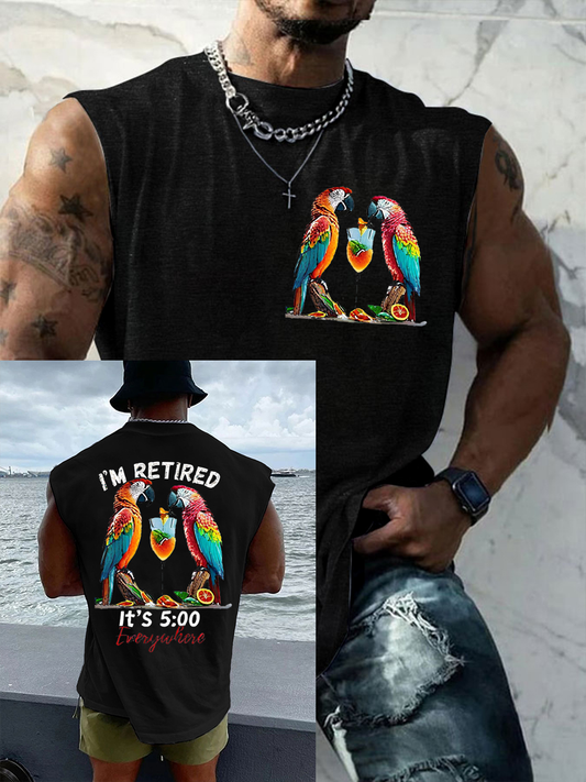 Men's It‘s 5 O'clock Everywhere Print Casual Vest