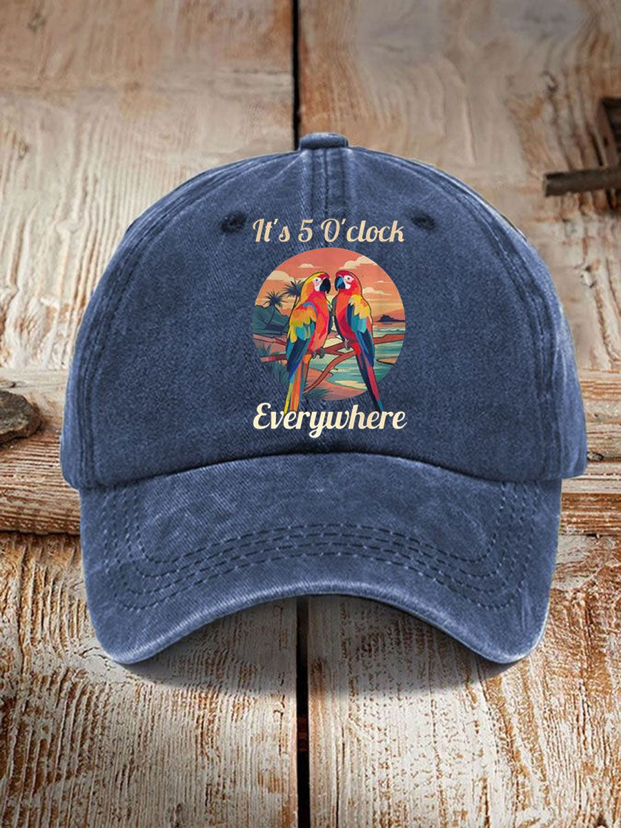 Unisex It‘s 5 O'clock Everywhere Print Casual Hat