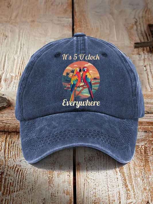 Unisex It‘s 5 O'clock Everywhere Print Casual Hat