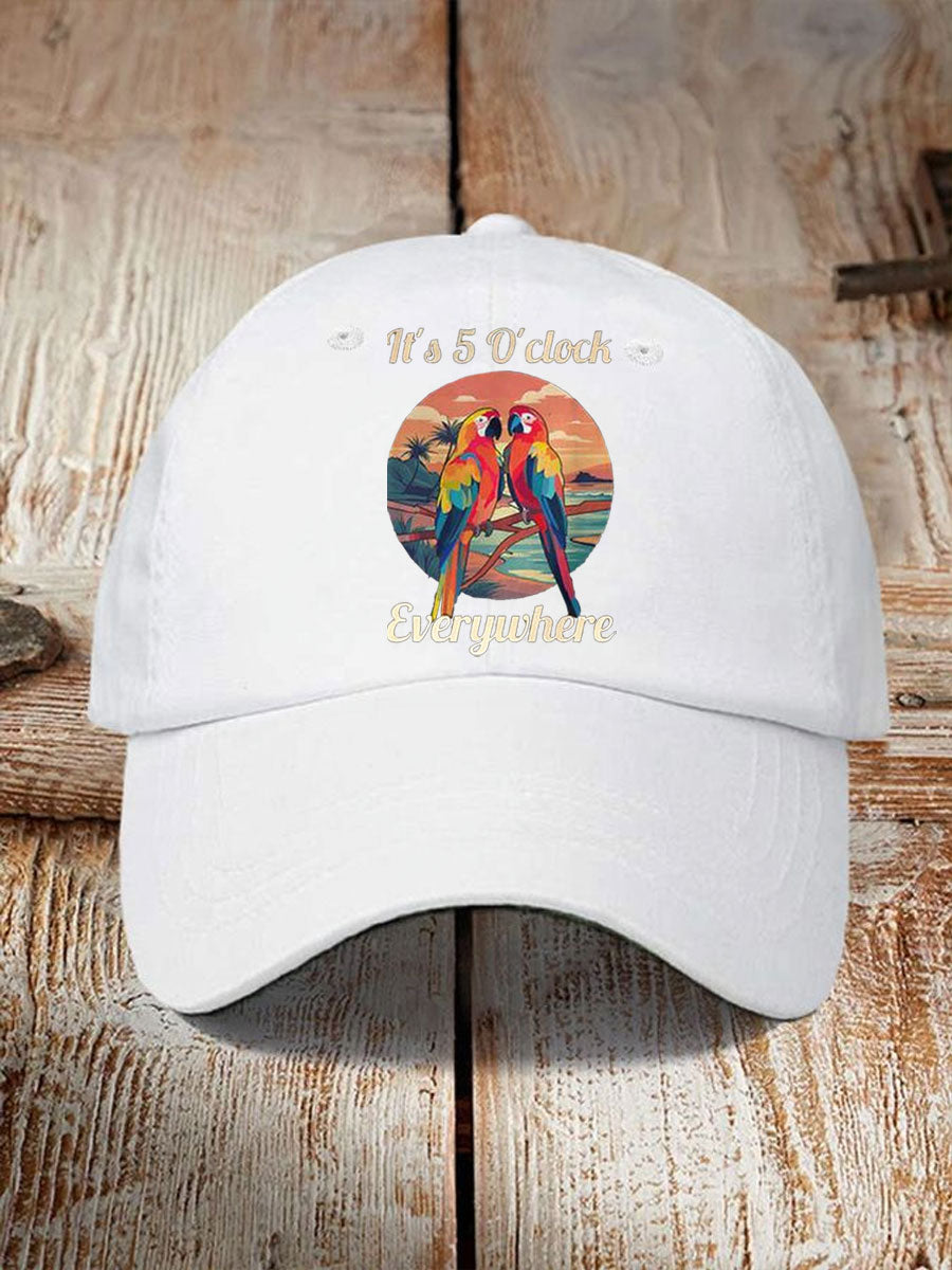 Unisex It‘s 5 O'clock Everywhere Print Casual Hat