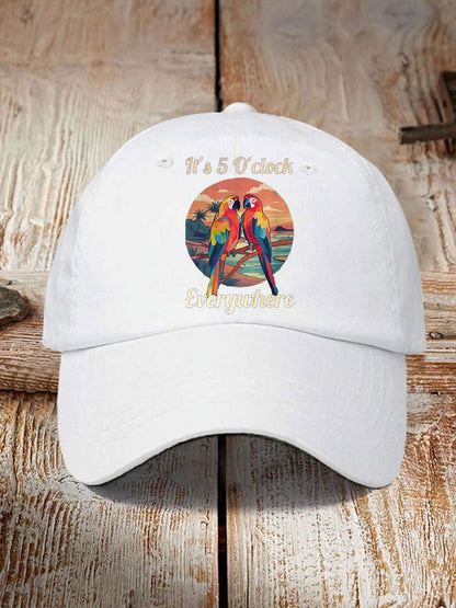 Unisex It‘s 5 O'clock Everywhere Print Casual Hat