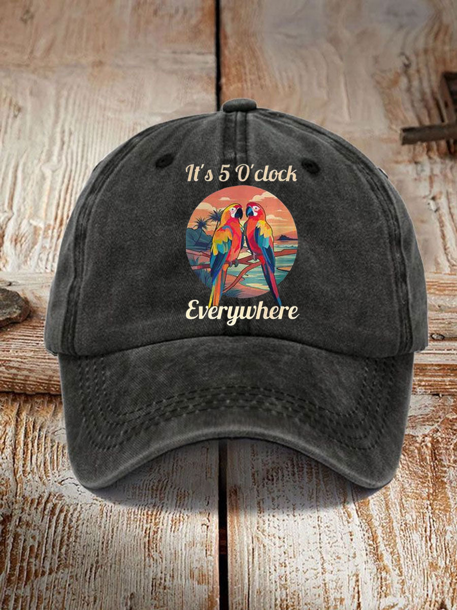 Unisex It‘s 5 O'clock Everywhere Print Casual Hat