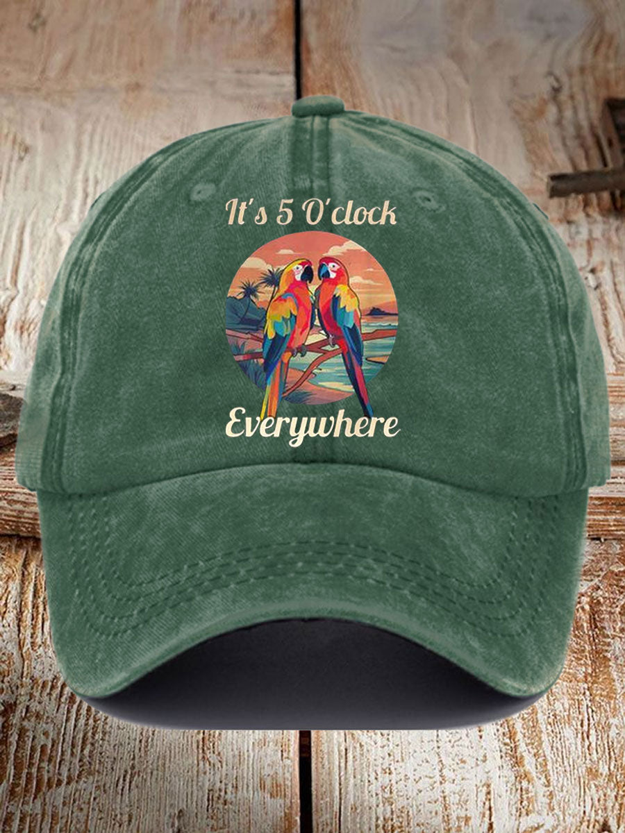 Unisex It‘s 5 O'clock Everywhere Print Casual Hat
