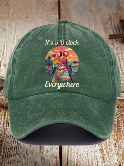 Unisex It‘s 5 O'clock Everywhere Print Casual Hat