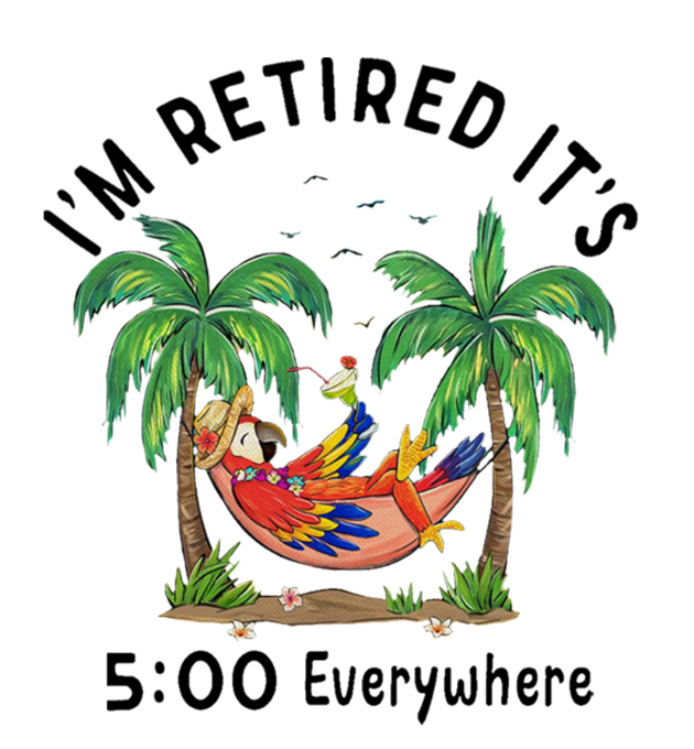 Women's I'm Retired It's 5 O'clock Everywhere Parrot Print Casual Sleeveless T-Shirt