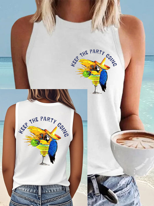 Women's Jimmy Buffett Day Faux Cotton Vest