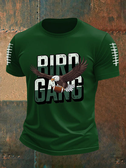 Men's Bird Gang Football Fans Lovers Gameday Casual Tee