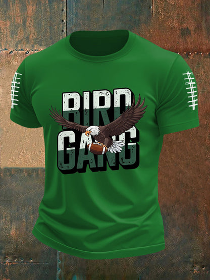 Men's Bird Gang Football Fans Lovers Gameday Casual Tee