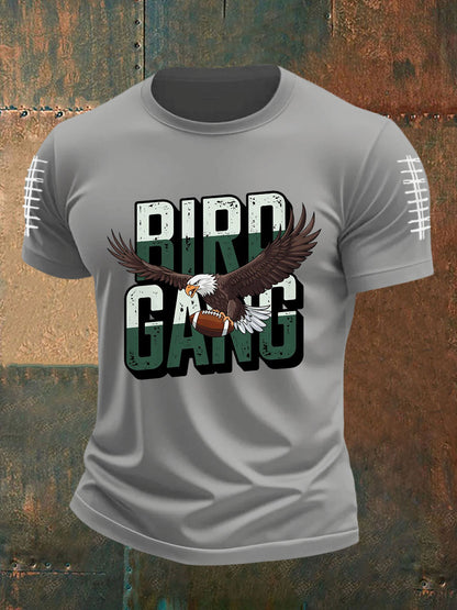 Men's Bird Gang Football Fans Lovers Gameday Casual Tee