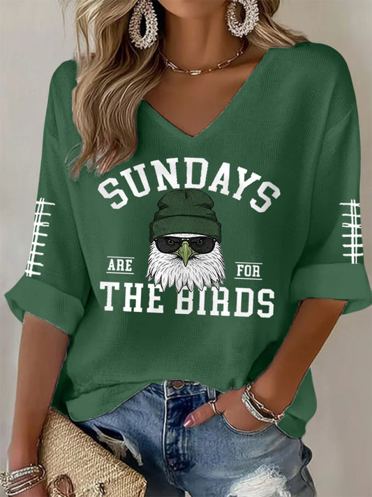 Women's Sundays Are For The Birds Football Fans Lovers Gameday Casual Long-Sleeve Top