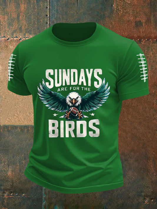 Men's Sundays Are For The Birds Football Fans Lovers Gameday Casual Tee