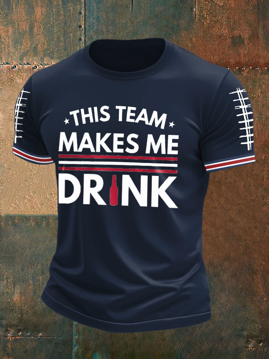 Men's Football Fans Lovers Gameday Printed T-shirt